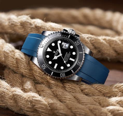 Rolex watch with rubber strap